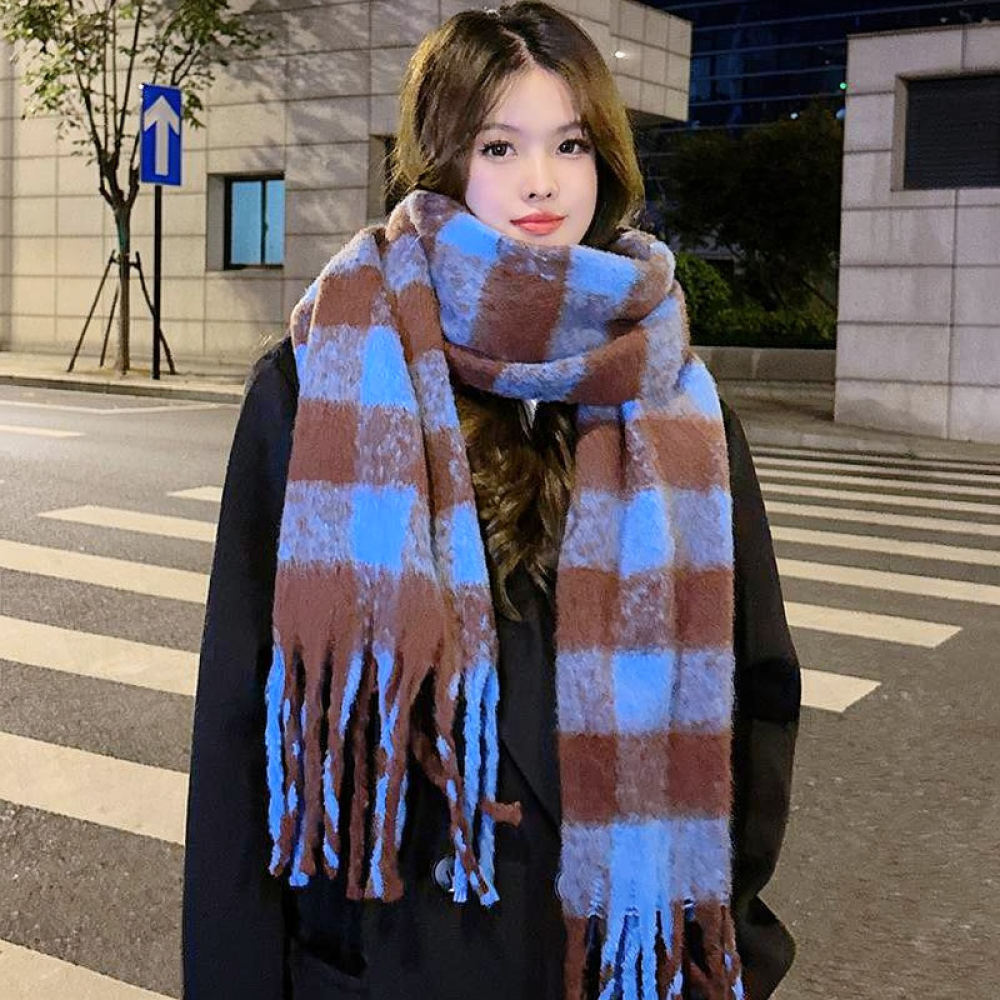 Cozy Winter Scarf Knitted Plai - Cycling Commute Essentials 评论和价格